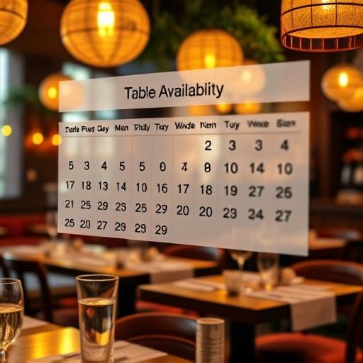 Calendario mostrando la disponibilidad de mesas en El Rinc&oacute;n del Sabor