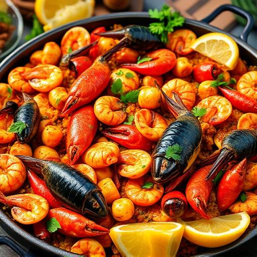 Paella de mariscos tradicional