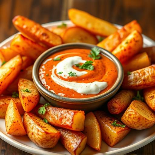 Patatas Bravas con salsa brava y alioli